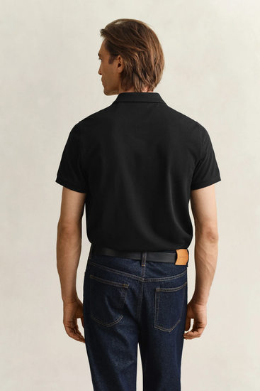 Koszulka polo męska z krótkim rękawem regular fit czarna
