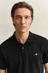 Koszulka polo męska z krótkim rękawem regular fit czarna