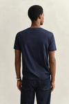 T-shirt męski z okrągłym dekoltem regular fit granatowy