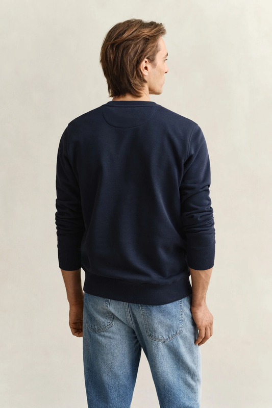 Bluza męska z okrągłym dekoltem regular fit granatowa