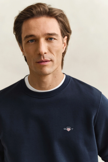 Bluza męska z okrągłym dekoltem regular fit granatowa