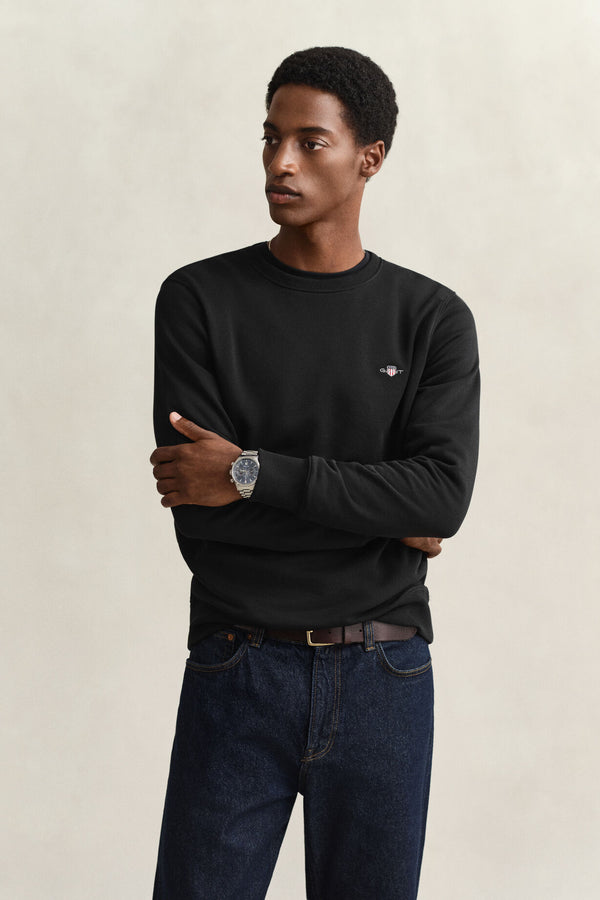 Bluza męska z okrągłym dekoltem regular fit czarna