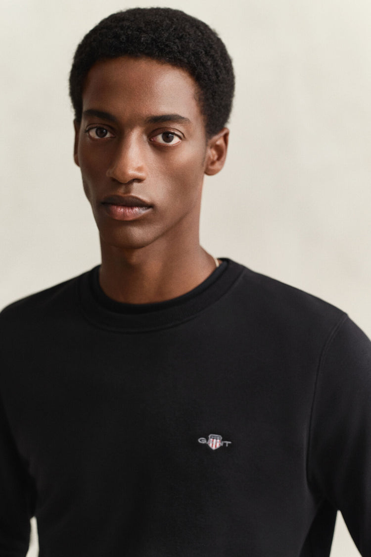 Bluza męska z okrągłym dekoltem regular fit czarna