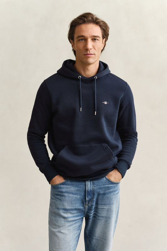 Bluza męska z kapturem regular fit granatowa