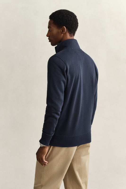 Bluza męska z zamkiem regular fit granatowa