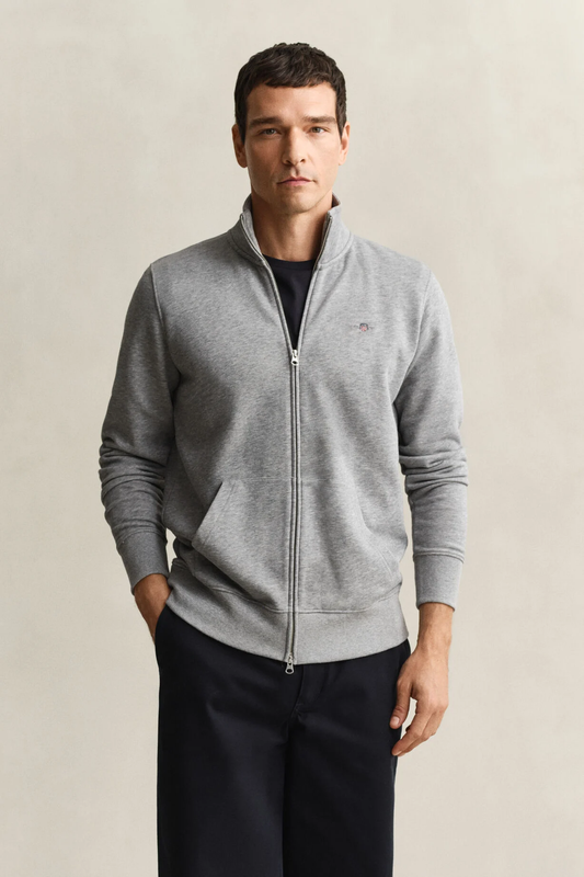 Bluza męska z zamkiem regular fit szara