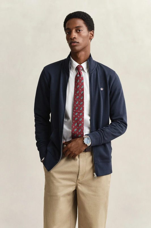 Bluza męska z zamkiem regular fit granatowa