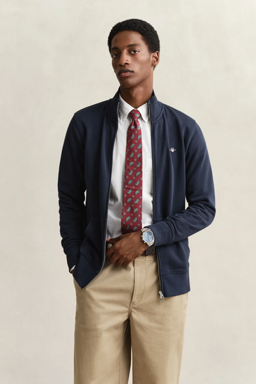 Bluza męska z zamkiem regular fit granatowa