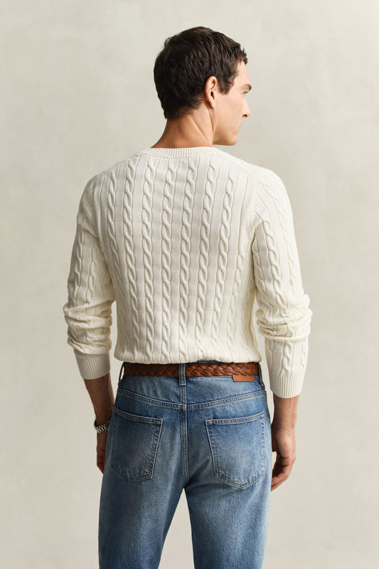 Sweter męski z okrągłym dekoltem i długim rękawem regular fit