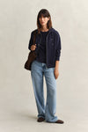 Bluza damska z kapturem relaxed fit granatowa