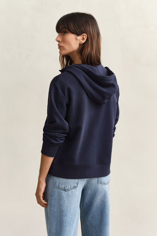 Bluza damska z kapturem relaxed fit granatowa