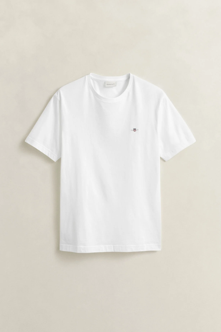 T-shirt męski z okrągłym dekoltem regular fit biały